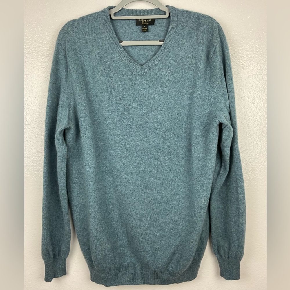 Club Room Cashmere‎ Luxury Blue V-Neck Sweater for Men